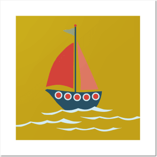 Sailboats at sunset Posters and Art